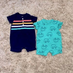 Boys Summer Shorty Romper Coverall 2-Pack Bundle